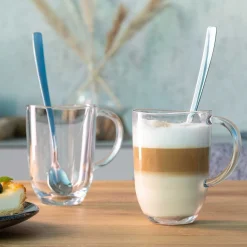 2 Latte Macchiato Tassen NAPOLI 380 ml + 2 Löffel