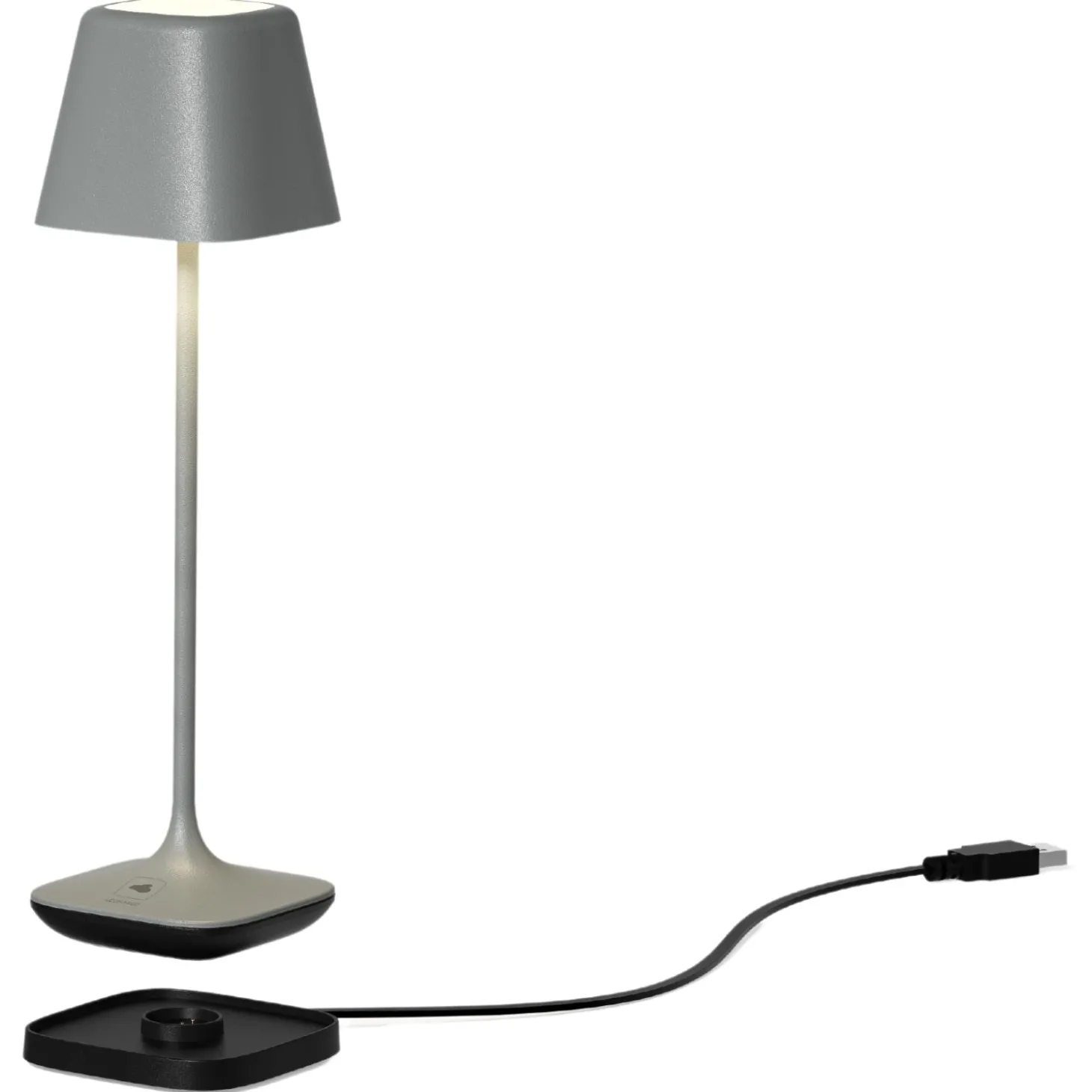 Akku-Tischleuchte CAPRI 25 cm grau