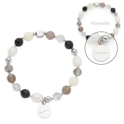 Armband HOPE silber/grau mit persönlicher Gravur