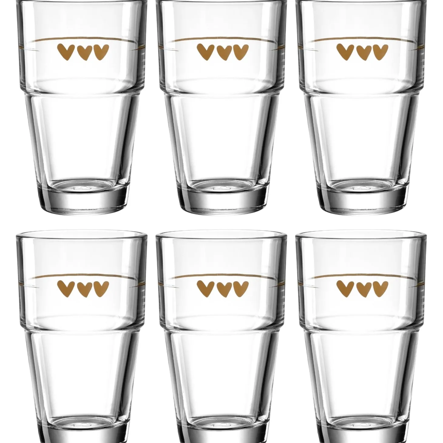 Becher SOLO 410 ml Herzen 6er-Set