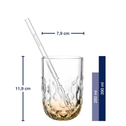 Caramel Macchiato Gläser GOCCE mit Glastrinkhalm 4-teilig