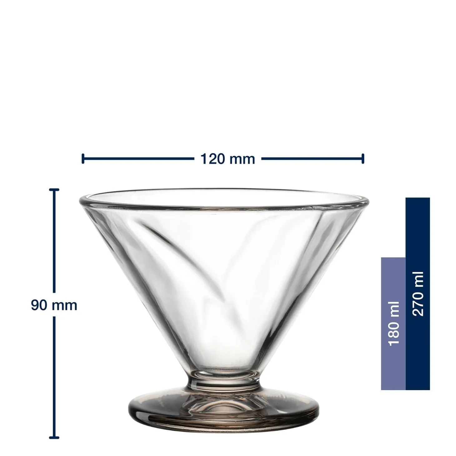 Eisschale aus Glas CONO 270 ml 3er-Set