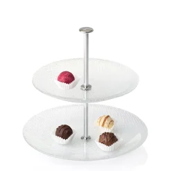 Glas-Etagere PRALINA 2-stöckig