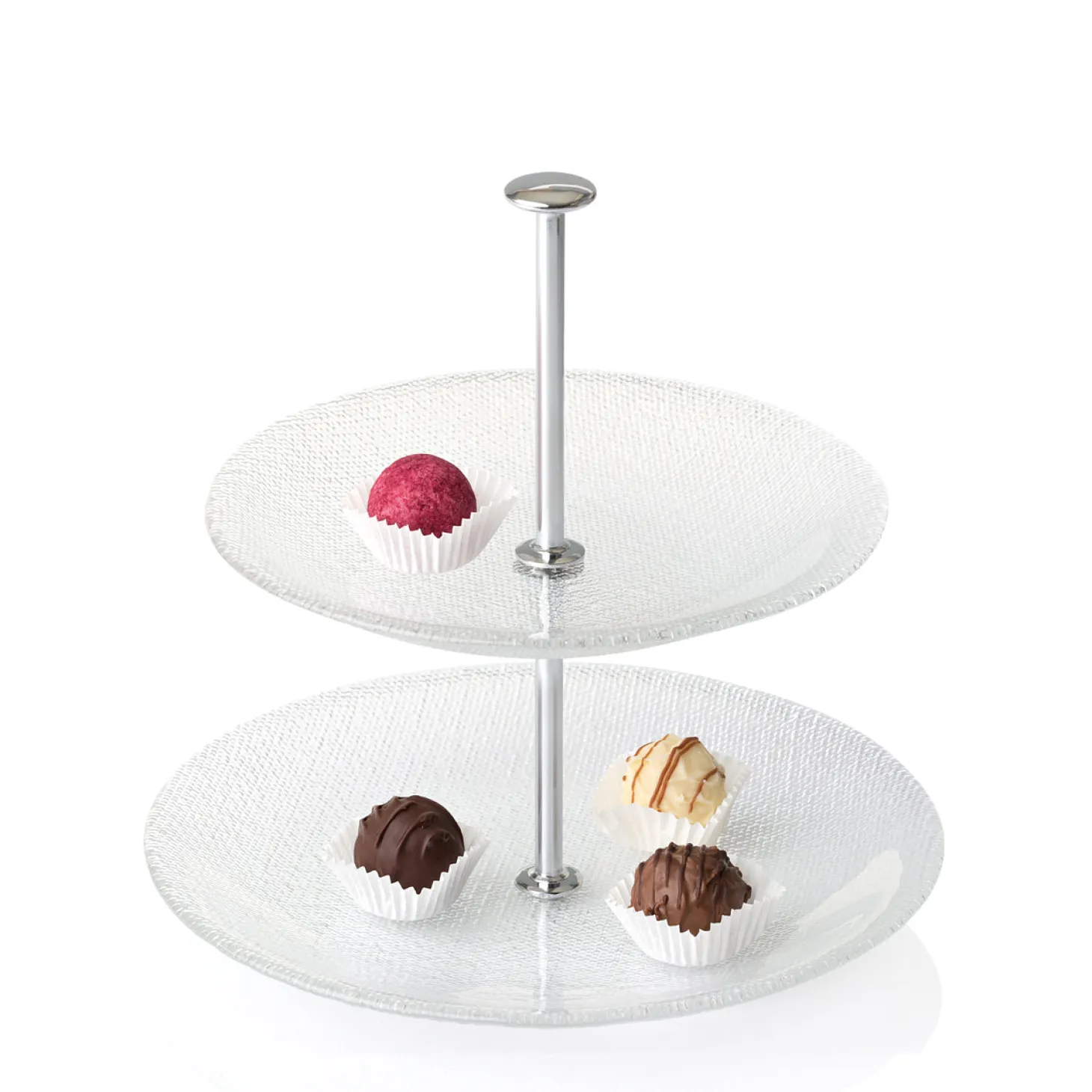 Glas-Etagere PRALINA 2-stöckig