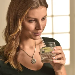 Glastrinkhalme CIAO 20 cm 4er-Set + Reinigungsbürste