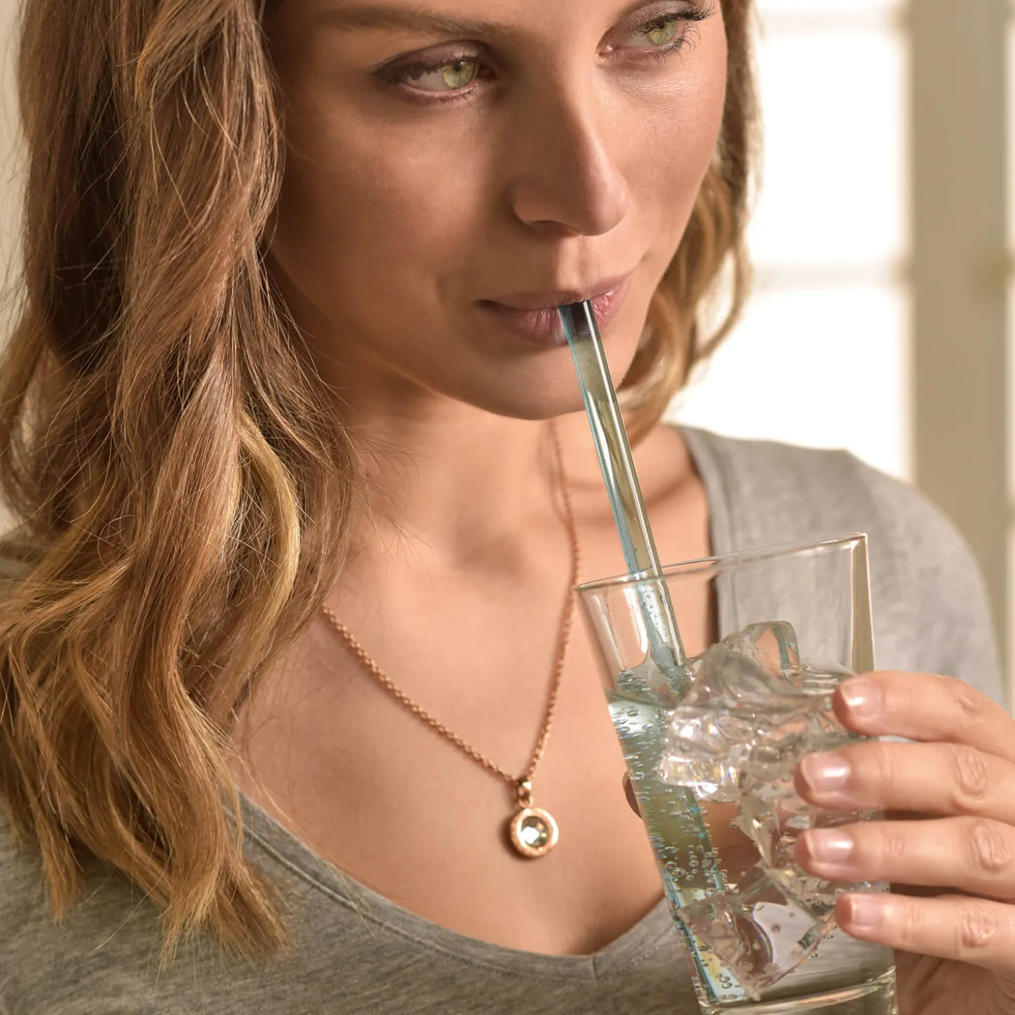 Glastrinkhalme CIAO farbig 20 cm 4er-Set + Reinigungsbürste