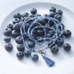 Halskette DONNA 80 cm blau Sommer