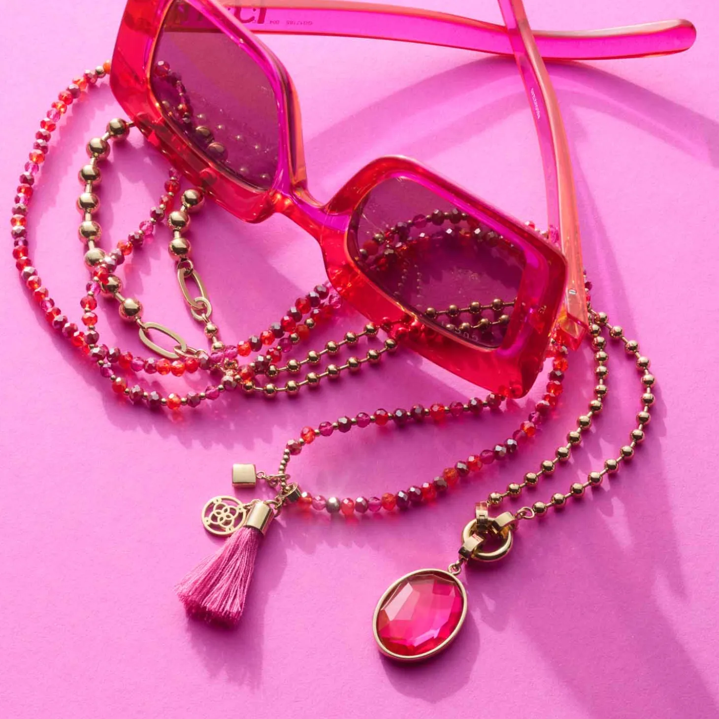 Halskette DONNA 80 cm pink Sommer