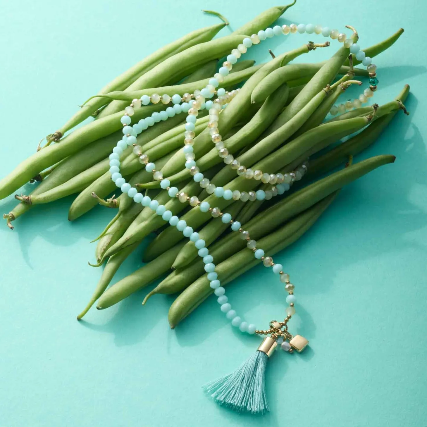 Halskette DONNA 80 cm türkis Sommer