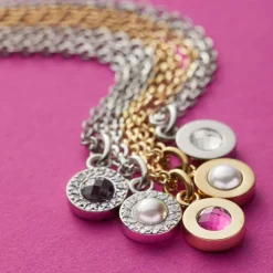 Halskette ISA 42 cm glitz/weiß