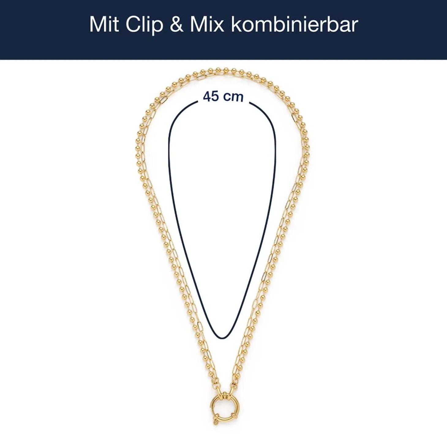 Halskette LIZZY 45 cm gold Clip & Mix