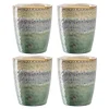Keramikbecher MATERA 300 ml beige/anthrazit/grün 4er-Set