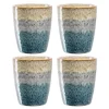 Keramikbecher MATERA 300ml beige/anthrazit/blau 4er-Set