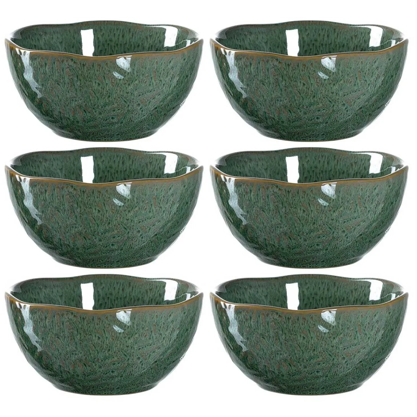 Keramikschale MATERA 12 cm grün 6er-Set