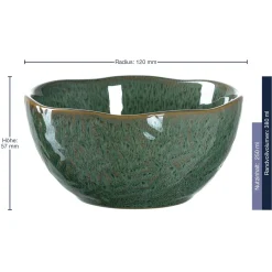 Keramikschale MATERA 12 cm grün 6er-Set