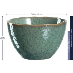 Keramikschale MATERA 15 cm grün 6er-Set