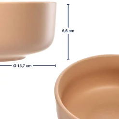 Keramikschale ROMA 16 cm apricot 6er-Set