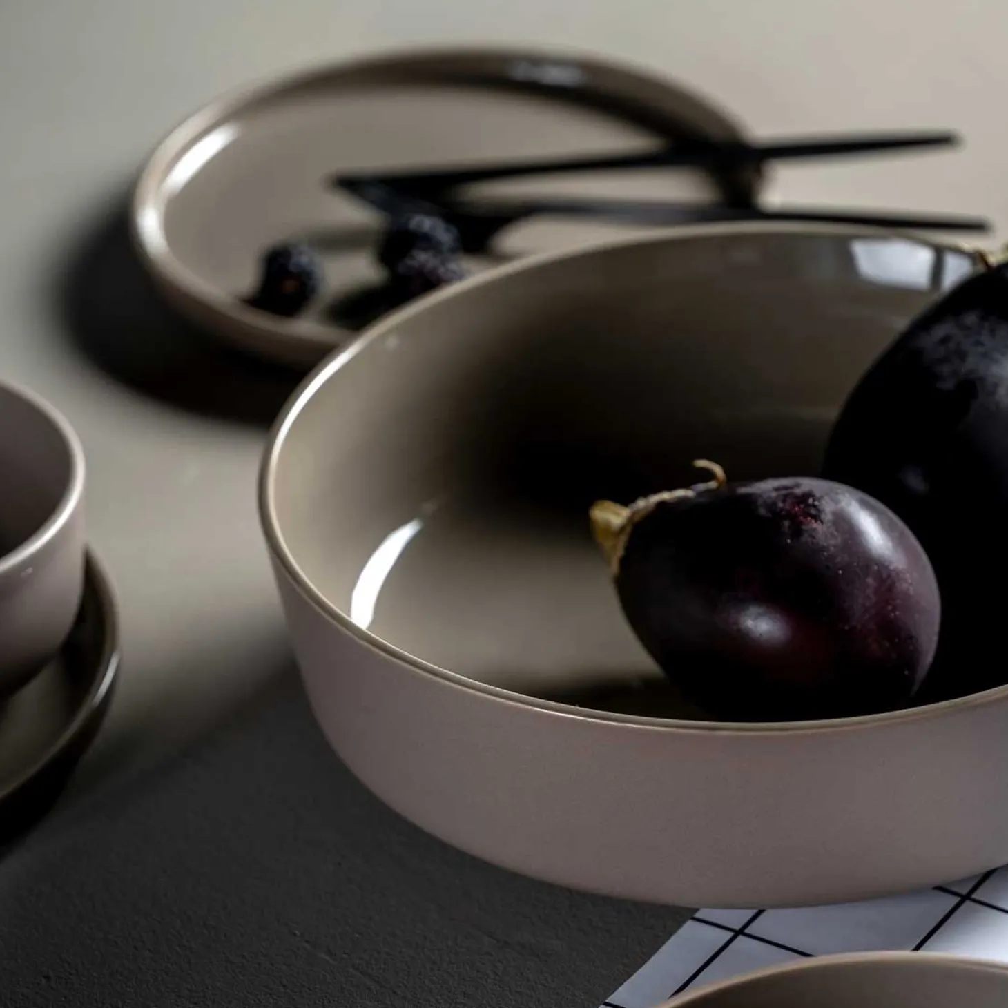 Keramikschale ROMA 30 cm taupe