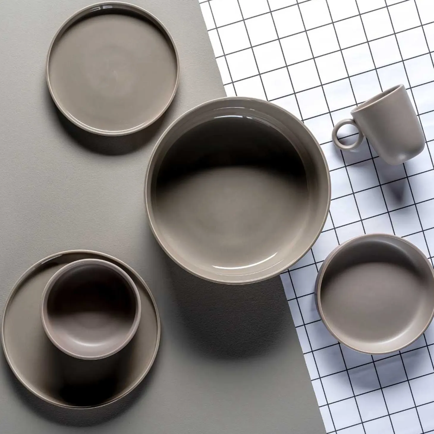 Keramikschale ROMA 30 cm taupe