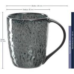 Keramiktasse MATERA 430 ml anthrazit 6er-Set