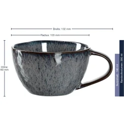 Keramiktasse MATERA 290 ml anthrazit 4er-Set