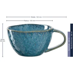 Keramiktasse MATERA 290 ml blau 4er-Set