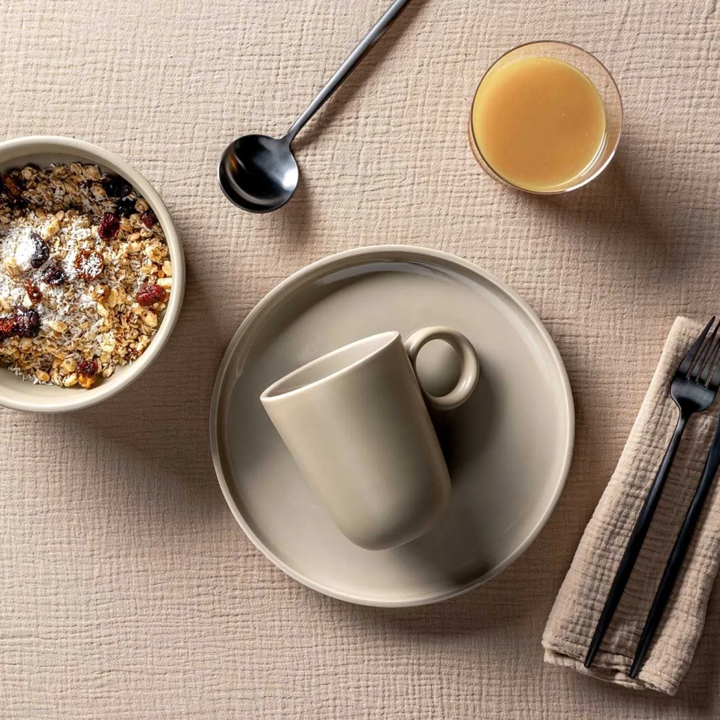 Keramiktasse ROMA 400 ml beige 6er-Set