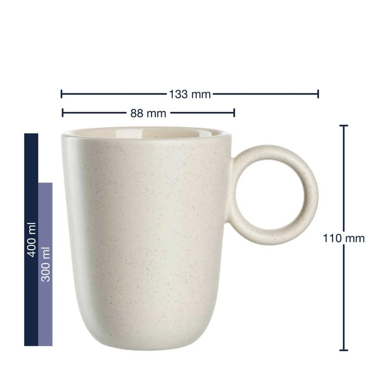Keramiktasse ROMA 400 ml creme 6er-Set