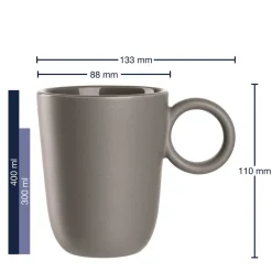 Keramiktasse ROMA 400 ml taupe 6er-Set
