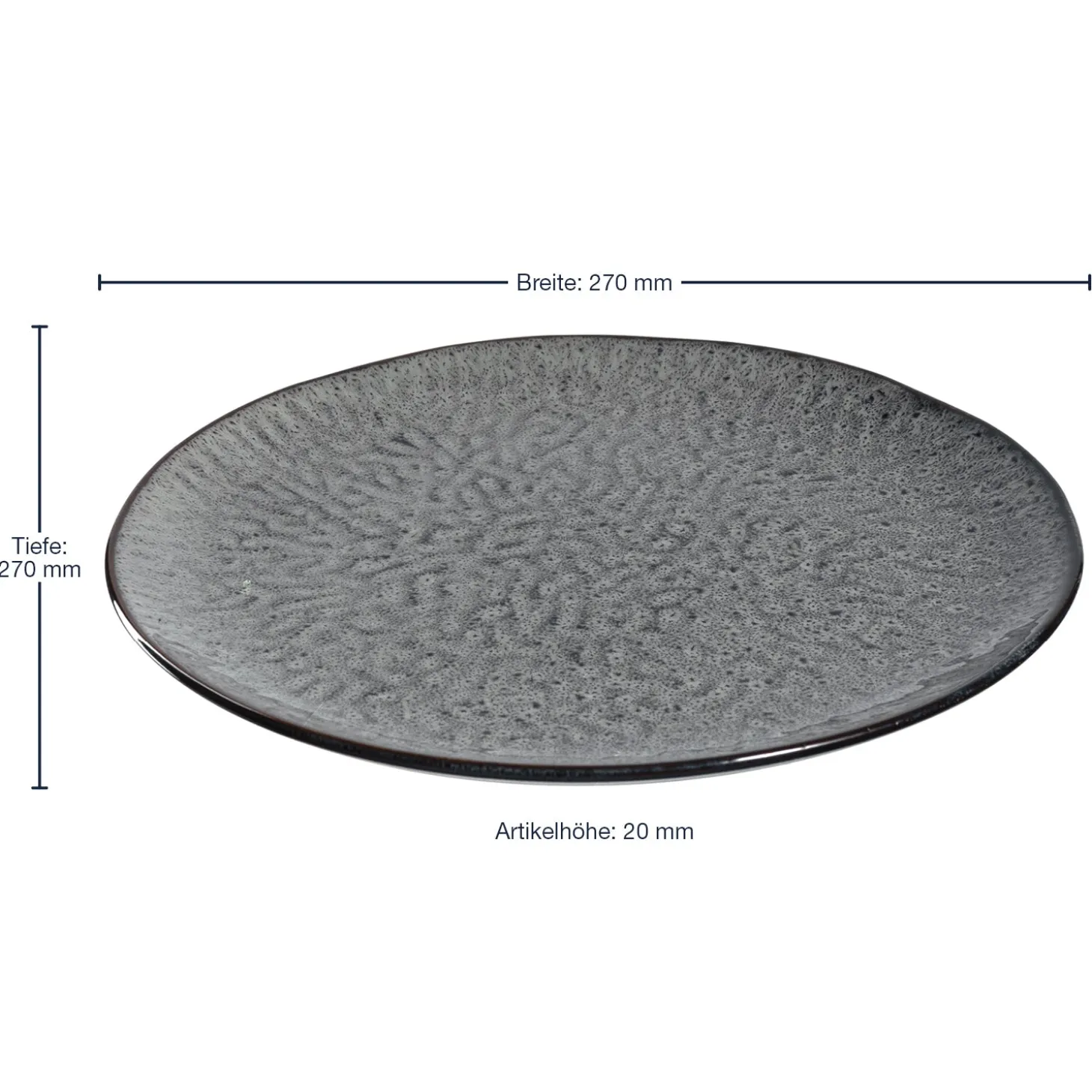 Keramikteller MATERA 27 cm anthrazit 6er-Set