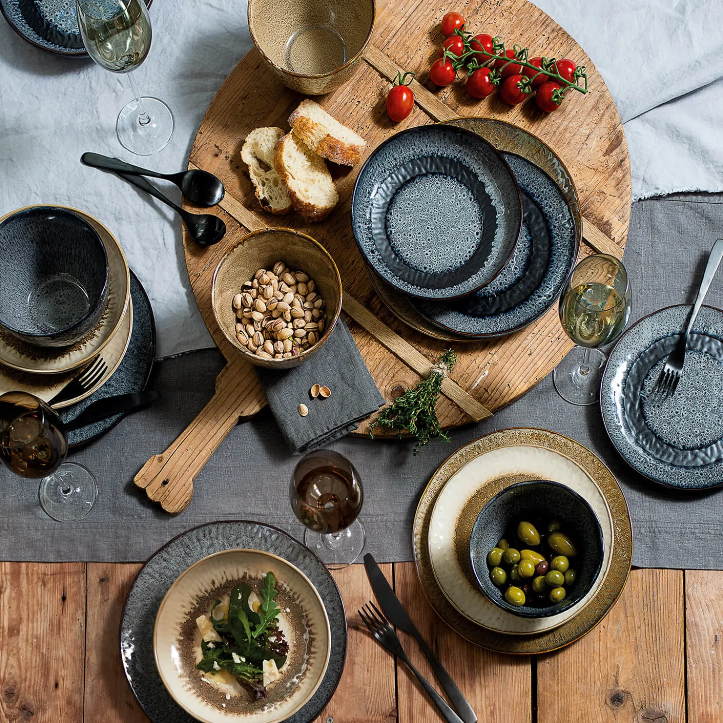 Keramikteller MATERA 27 cm anthrazit 6er-Set