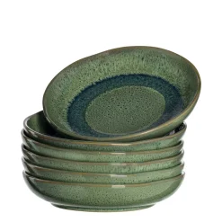 Keramikteller MATERA 21 cm grün tief 6er-Set