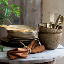 Keramikteller MATERA 23 cm beige 6er-Set