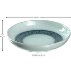 Keramikteller MATERA 21 cm blau tief 6er-Set