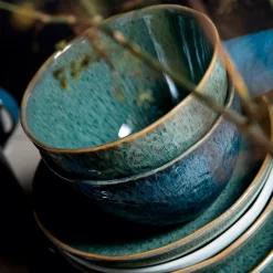 Keramikteller MATERA 21 cm blau tief 6er-Set