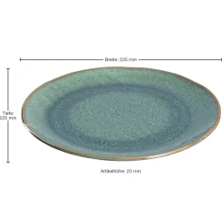 Keramikteller MATERA 23 cm grün 6er-Set