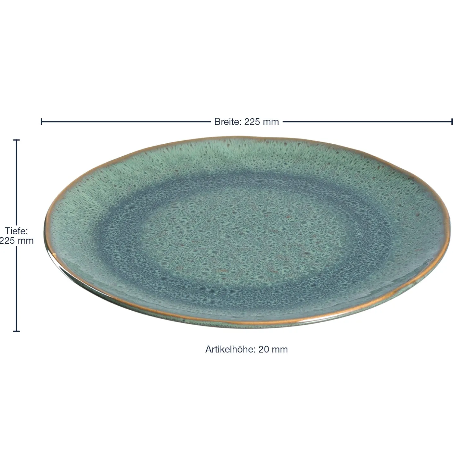 Keramikteller MATERA 23 cm grün 6er-Set