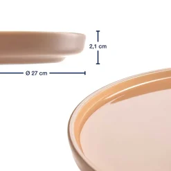 Keramikteller ROMA 27 cm apricot 6er-Set
