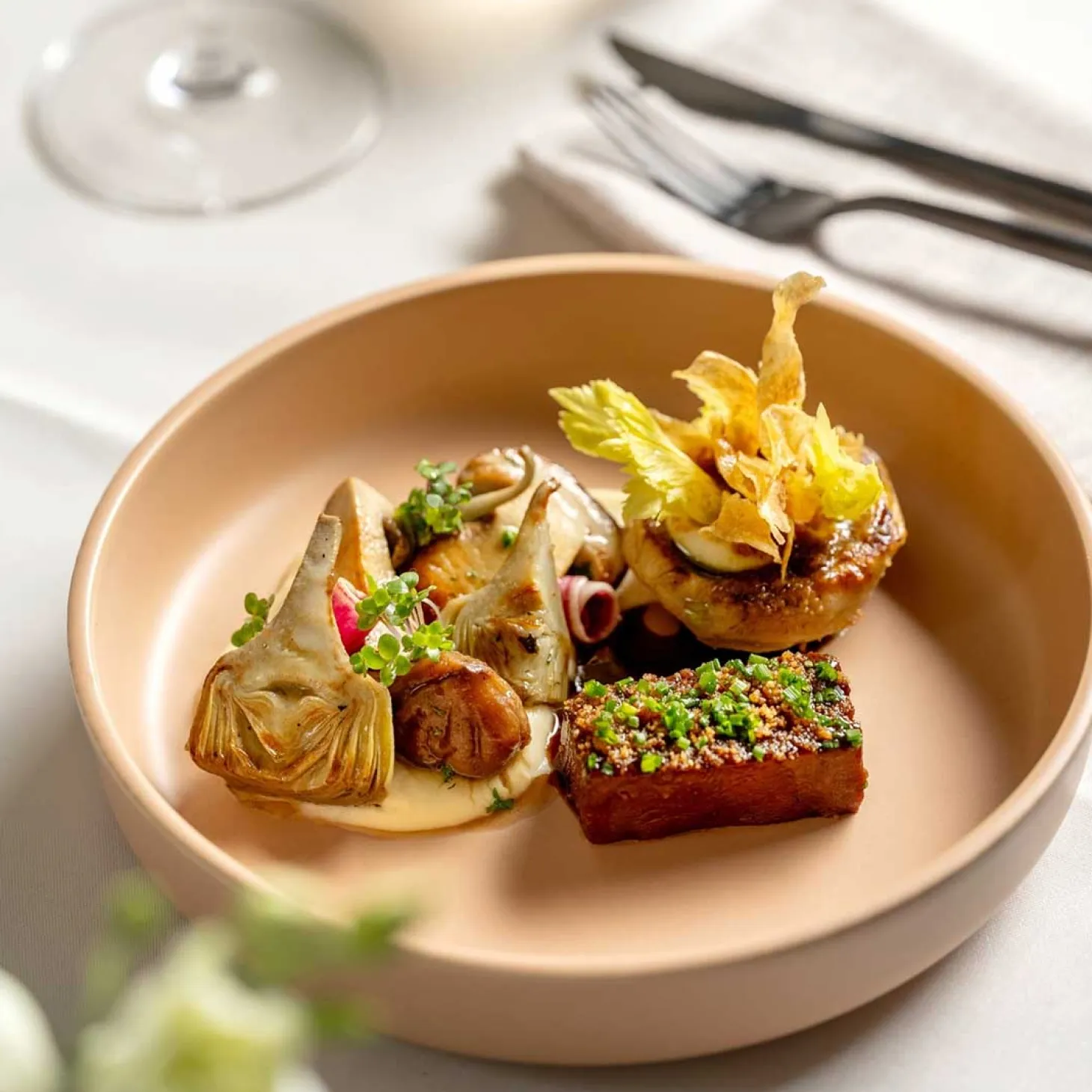 Keramikteller ROMA 20 cm apricot tief 6er-Set