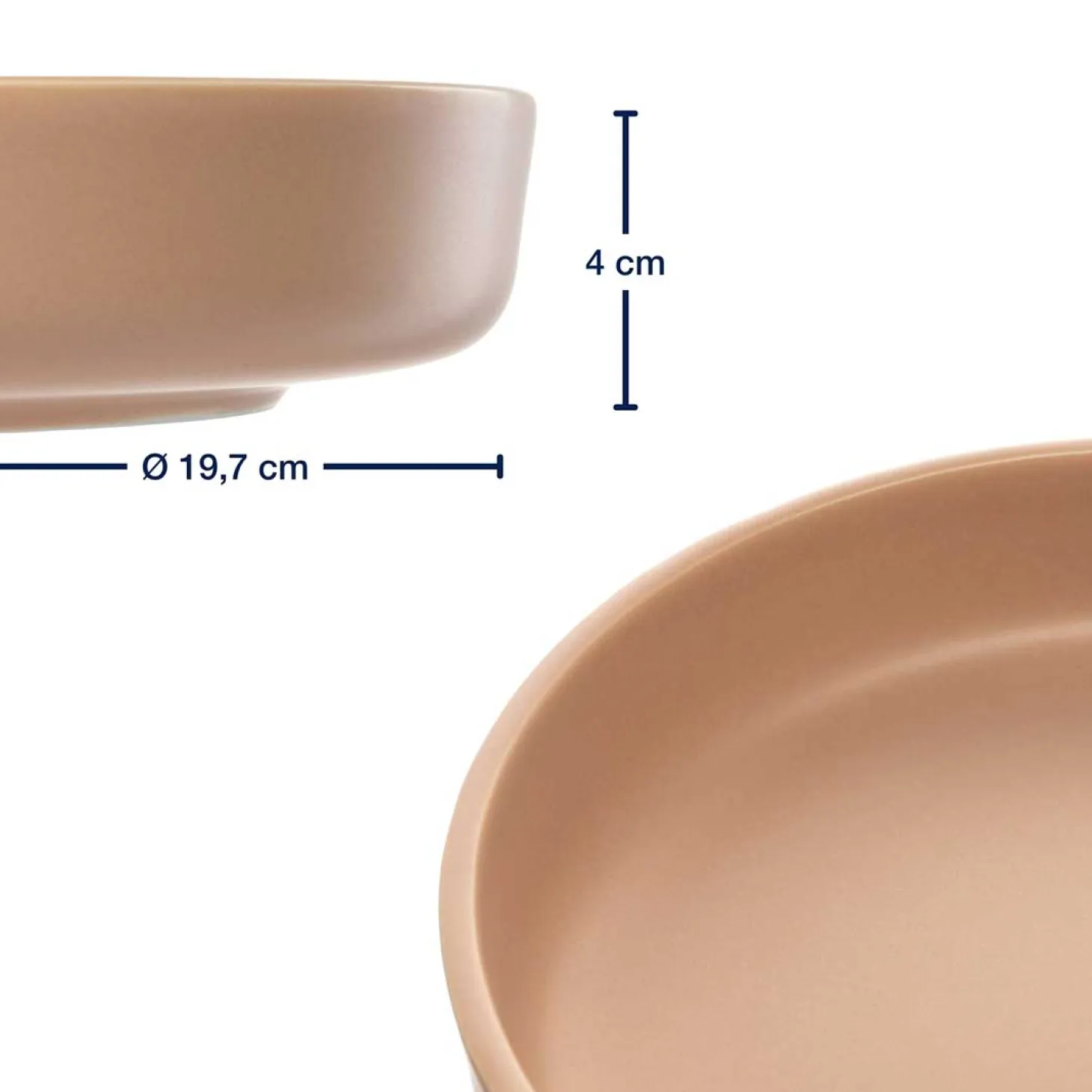 Keramikteller ROMA 20 cm apricot tief 6er-Set