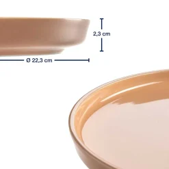 Keramikteller ROMA 22 cm apricot 6er-Set