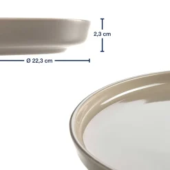 Keramikteller ROMA 22 cm beige 6er-Set