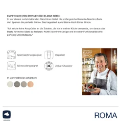 Keramikteller ROMA 22 cm creme 6er-Set