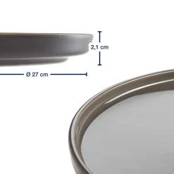 Keramikteller ROMA 27 cm taupe 6er-Set