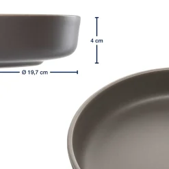 Keramikteller ROMA 20 cm taupe tief 6er-Set