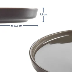Keramikteller ROMA 22 cm taupe 6er-Set