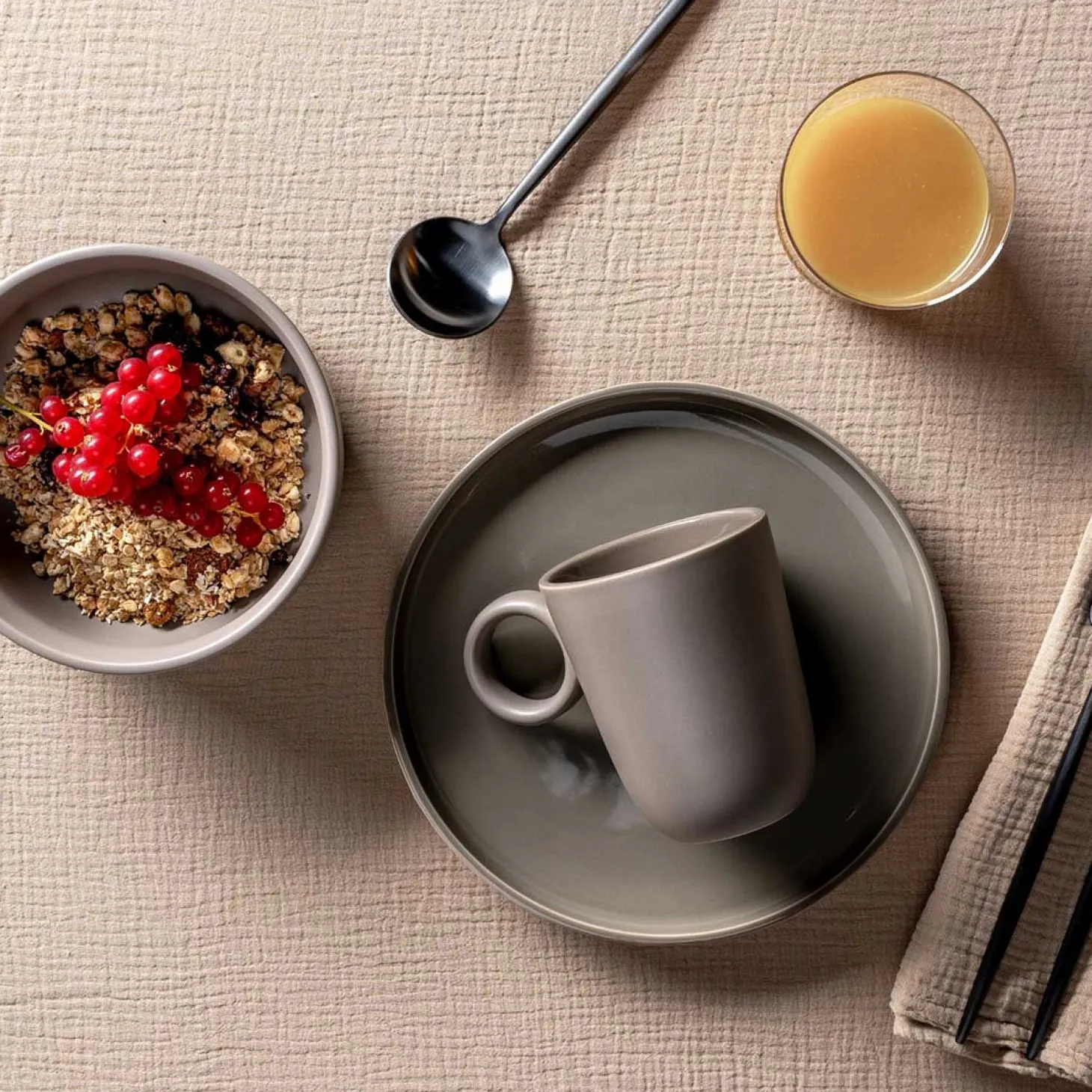 Keramikteller ROMA 22 cm taupe 6er-Set