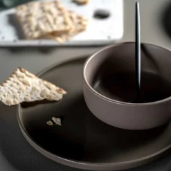 Keramikteller ROMA 22 cm taupe 6er-Set