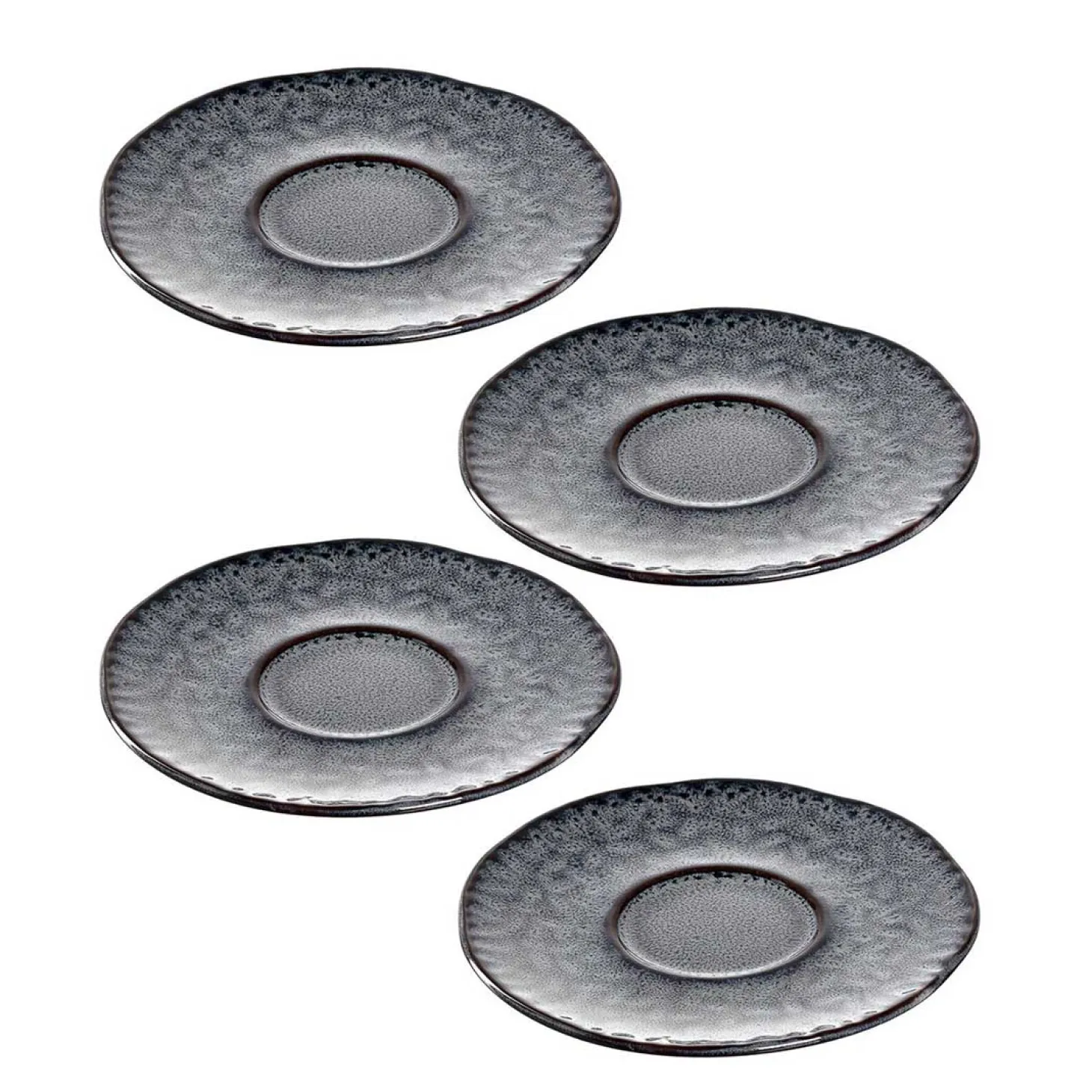 Keramikuntertasse MATERA 11 cm anthrazit 4er-Set
