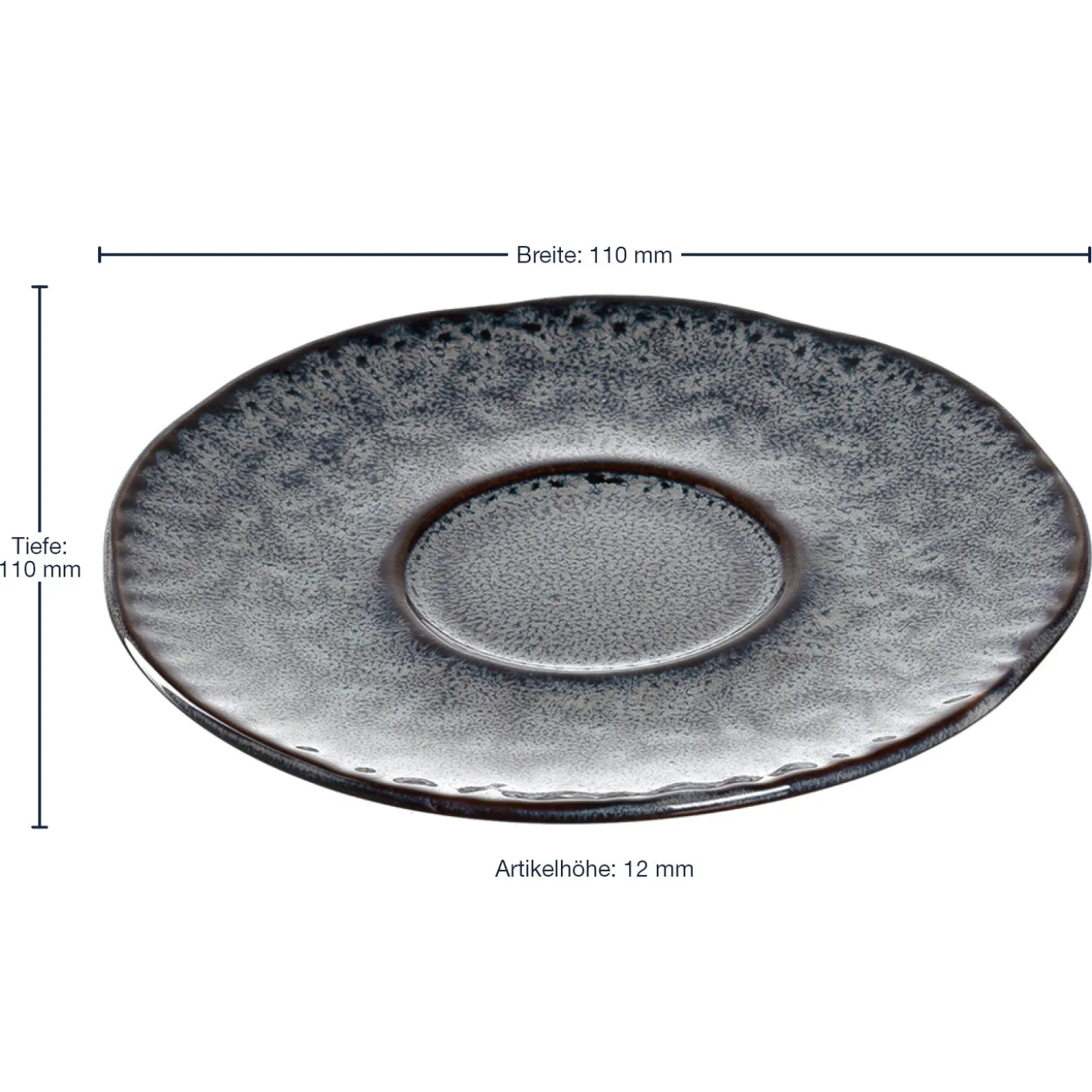 Keramikuntertasse MATERA 11 cm anthrazit 4er-Set